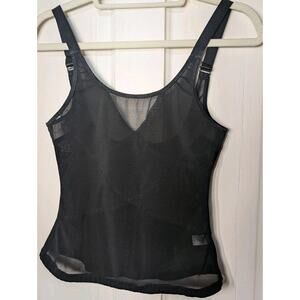 COCo Secret Black Lace Corset Shapewear Goth Grunge Mesh Size L Woman's(749)